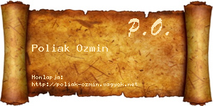 Poliak Ozmin névjegykártya